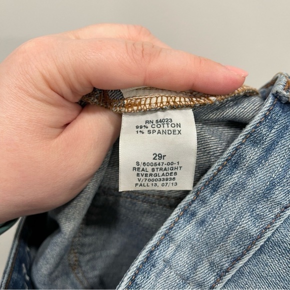 Gap Real Straight Distressed Light Wash Jeans Size 29 Regular Cotton - Picture 10 of 11